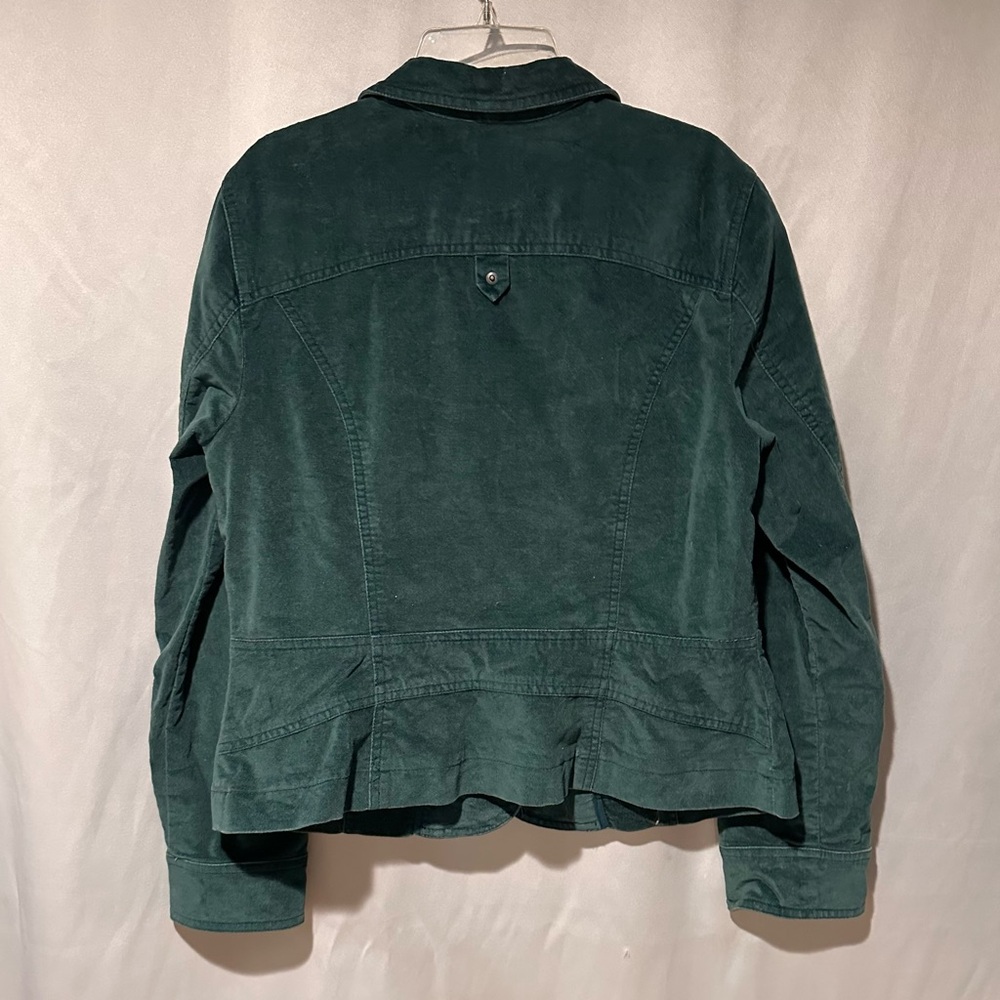 Green Velvet Cotton Blazer Jacket Coat Size 10 - Picture 4 of 5